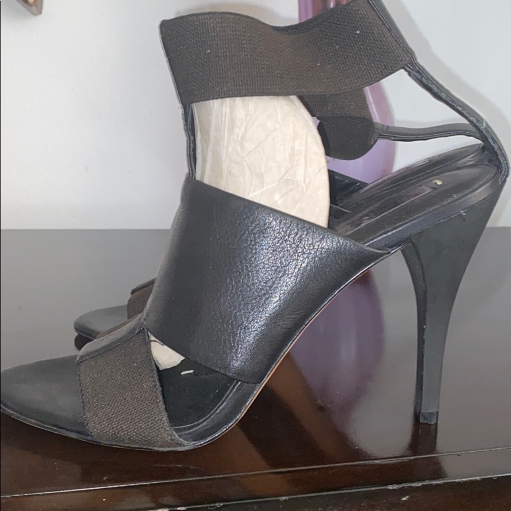 Black open toe heels